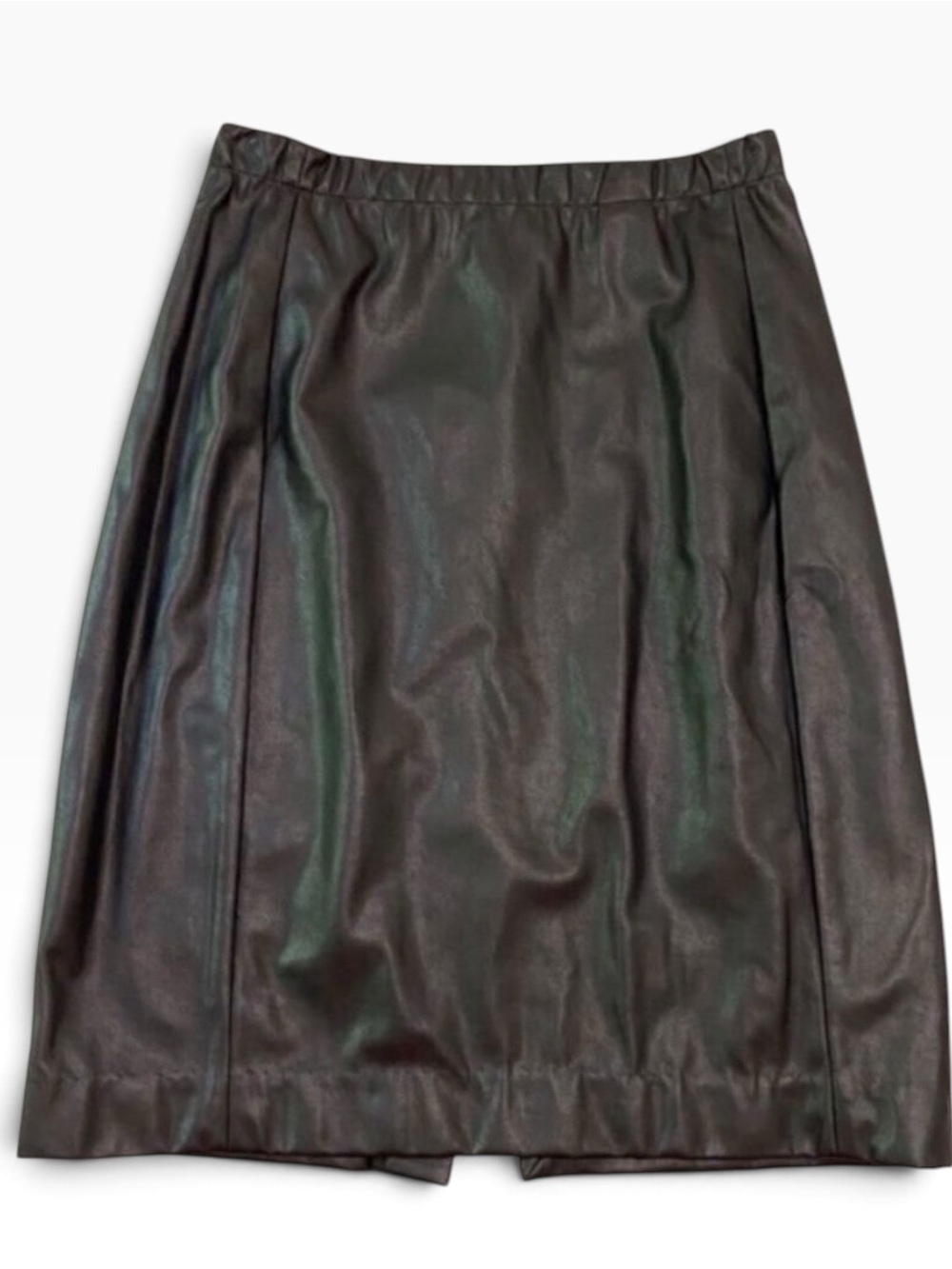 BABATON black pencil skirt faux leather stretchy bikercore flattering size 2